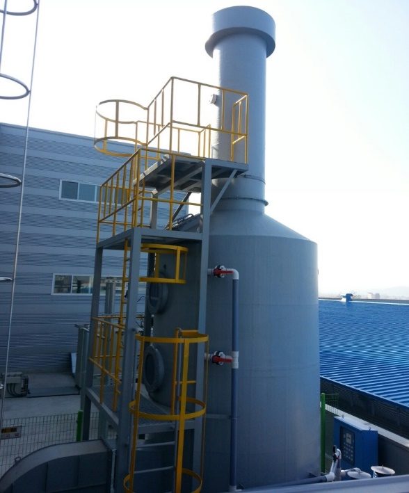 Wet scrubbing tower