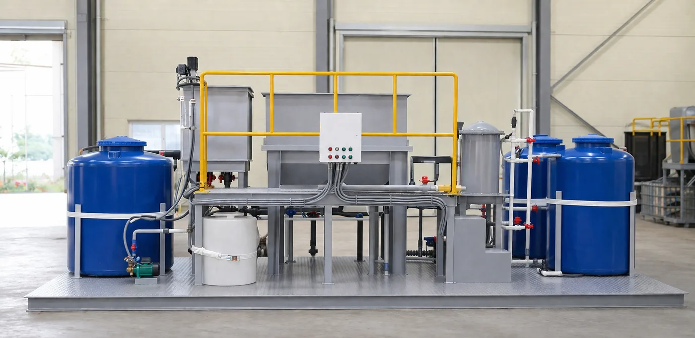 Skid-type water treatment unit manufactured in Korea by DS Environmental Plant
